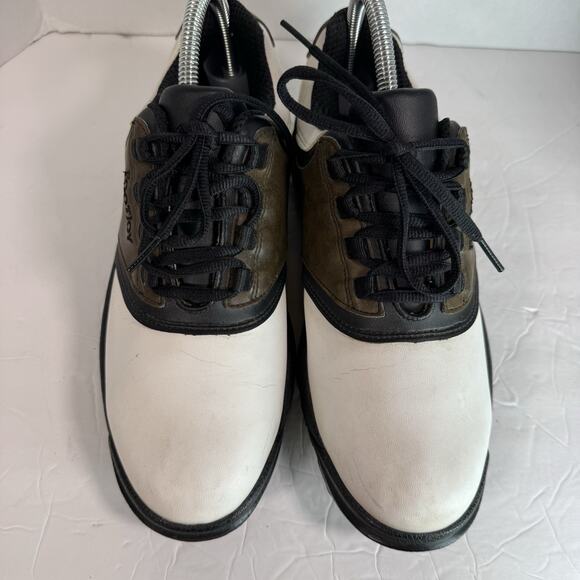 FootJoy FJ GreenJoys Mens US 8 M White Brown Leather Soft Spike Golf Cleats B - Picture 4 of 8